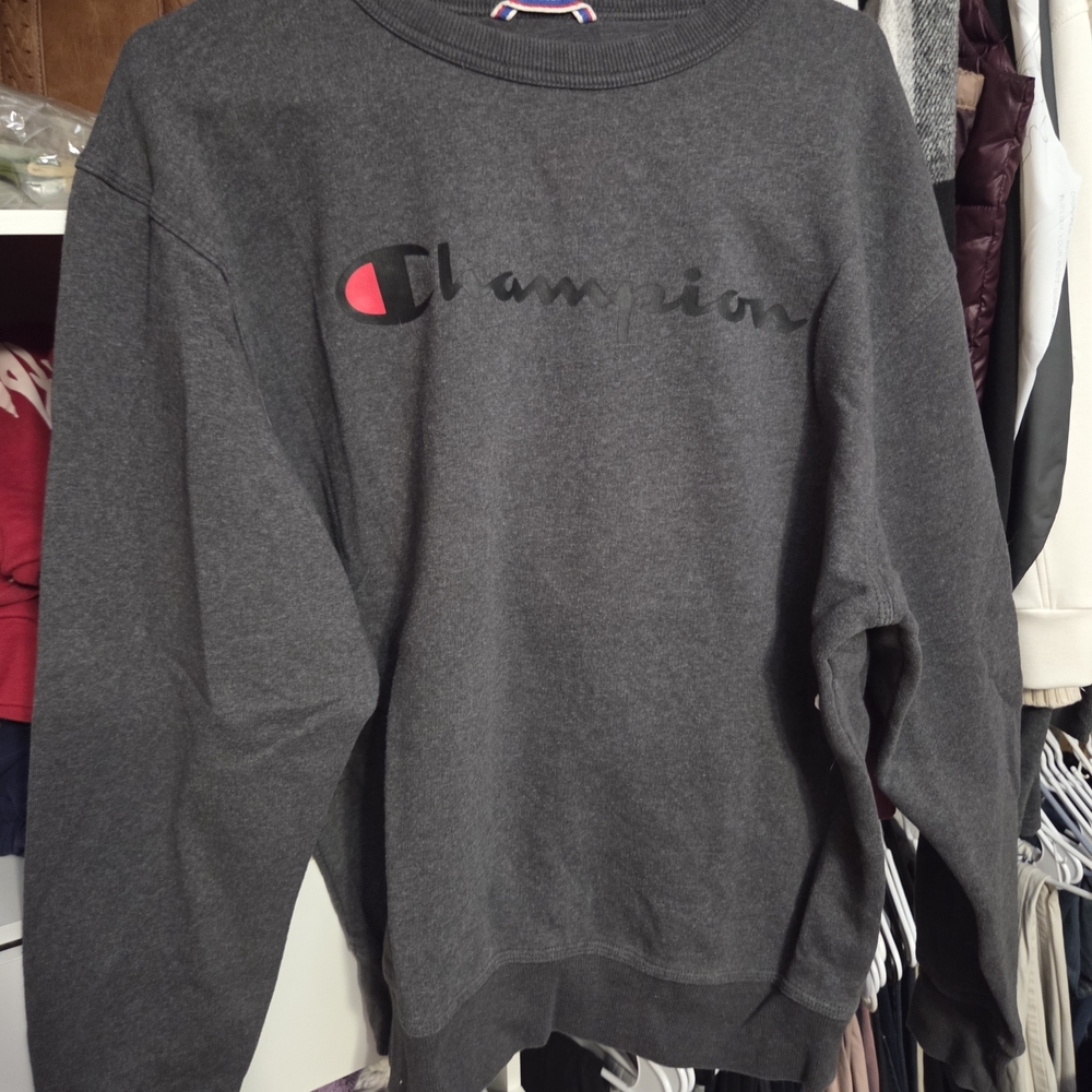 Champion Men's Dark Gray Crewneck Sweater